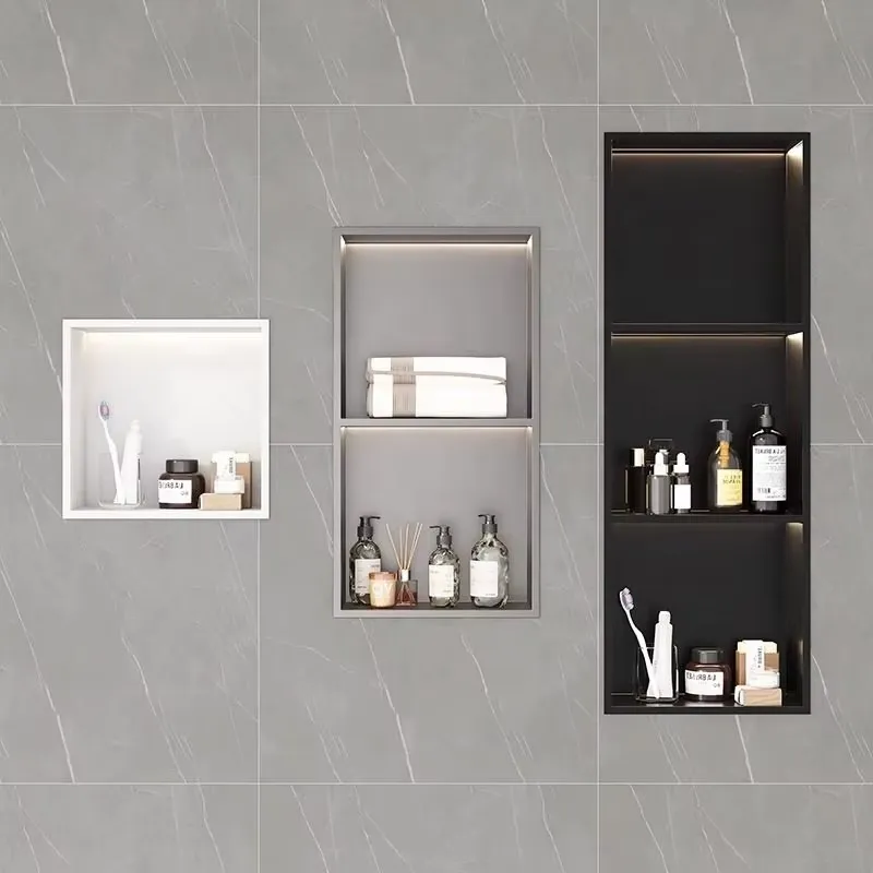Shower Niche Stainless Steel Recessed - Hochwertige Moderne 3-stufige 304 Edelstahl Einbau-Badezimmer-Duschnische
