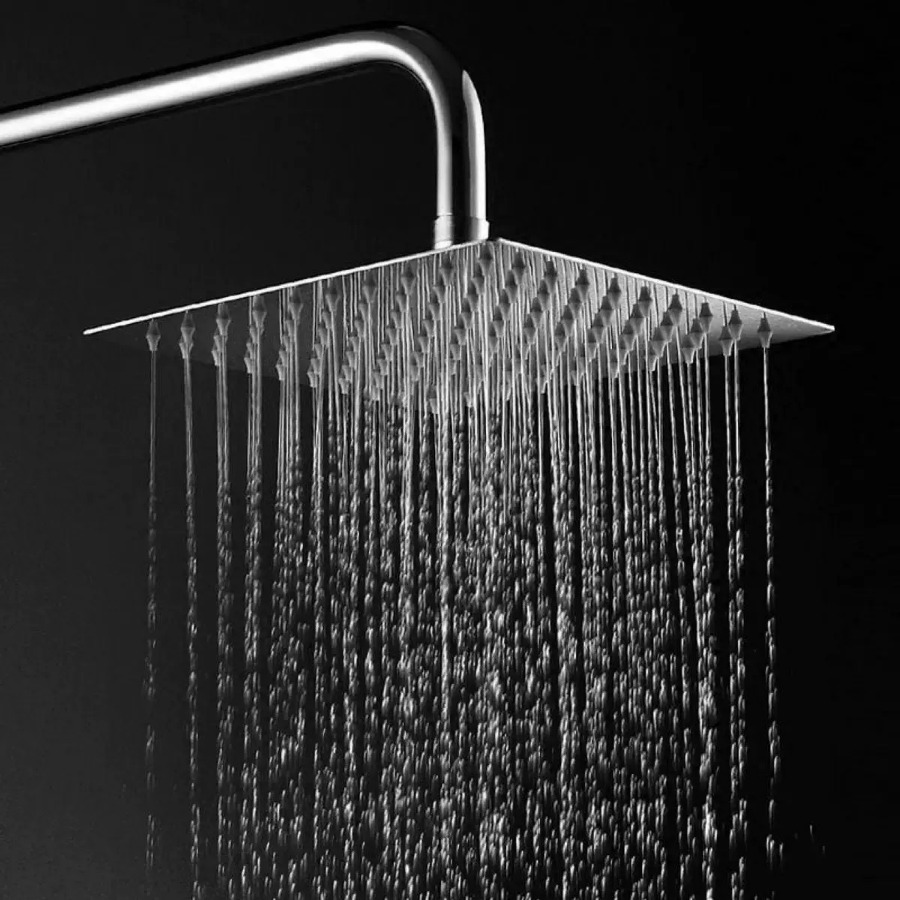 Rainfall Shower Head Ceiling Mount 16 Inch - 8/10/12/16 Zoll 304 Edelstahl Regenduschkopf Quadratisch