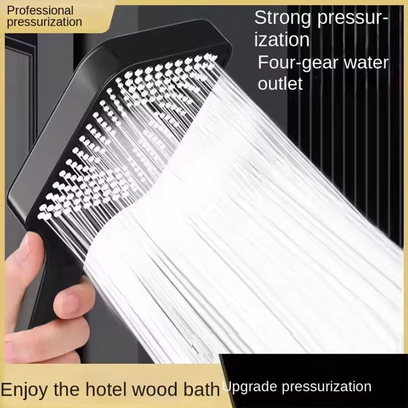 Handheld Shower Head High Pressure Filter - 3-Modi-Handbrause mit Bürste, Baumwollfiltern, Stoppt mit