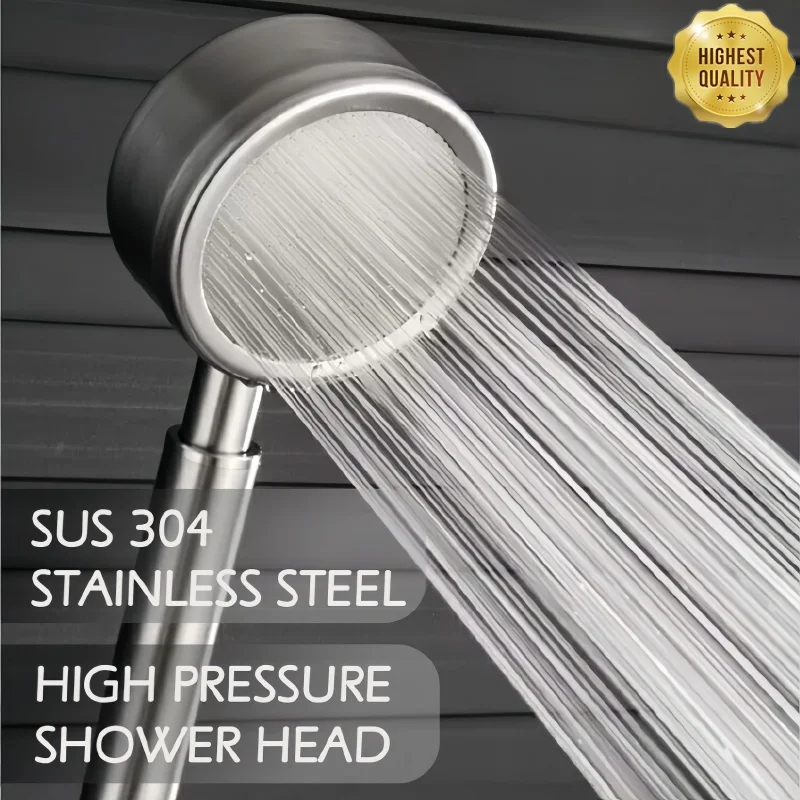 Handheld Shower Head High Pressure Filter - 304 Edelstahl Duschkopf mit Filter, Hochdruck-Wasserverstärker,