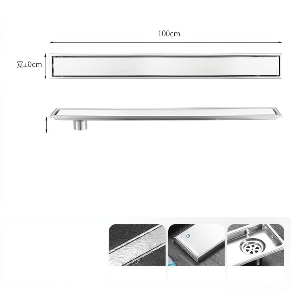 Linear Shower Drain Stainless 304 Tile In - Goldfarbener Linearer Duschablauf, Langer Rechteckiger 304