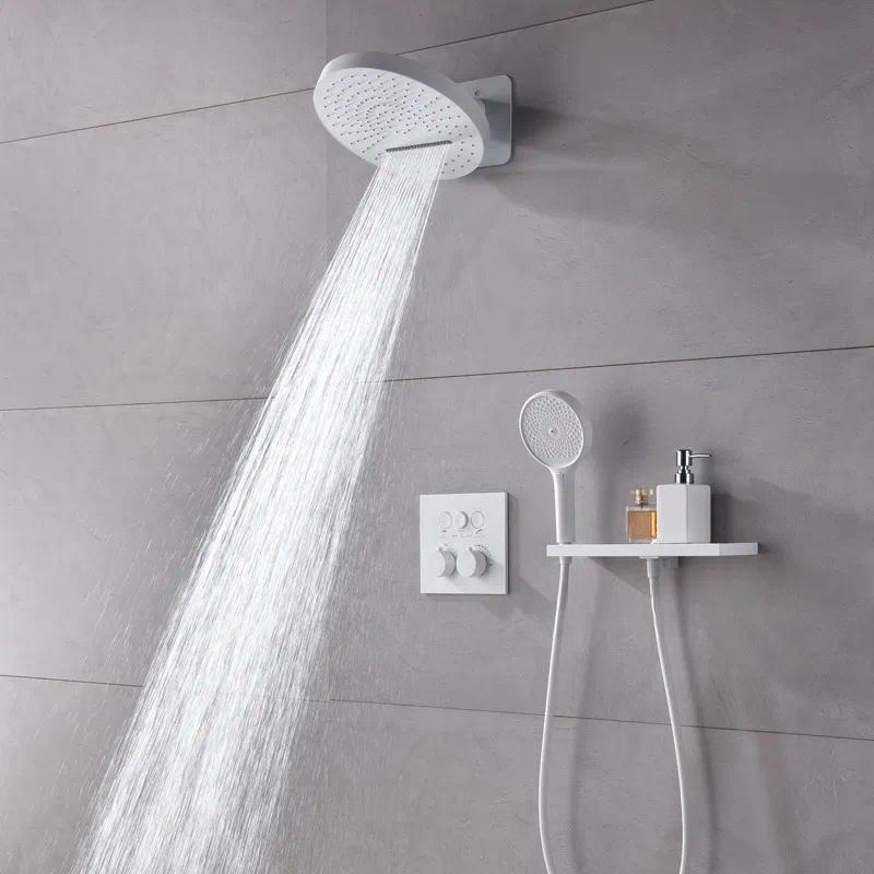Concealed Thermostatic Shower System Set - Deutsches Weißes Wandmontiertes Thermostatisches Duschset Komplett
