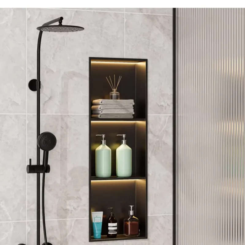 Shower Niche Stainless Steel Recessed - Moderne Einbau-Badregal für Zuhause, Hotel, Büro