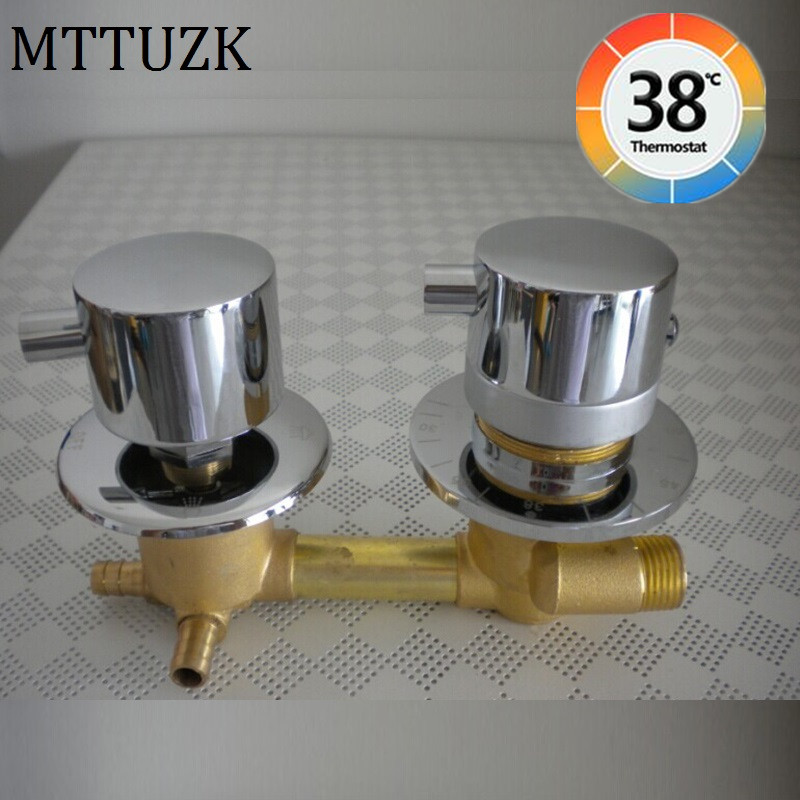 Thermostatic Shower Faucet Valve 3 Way - 2/3/4 Wege Auslass Messing Mischventil Umsteller