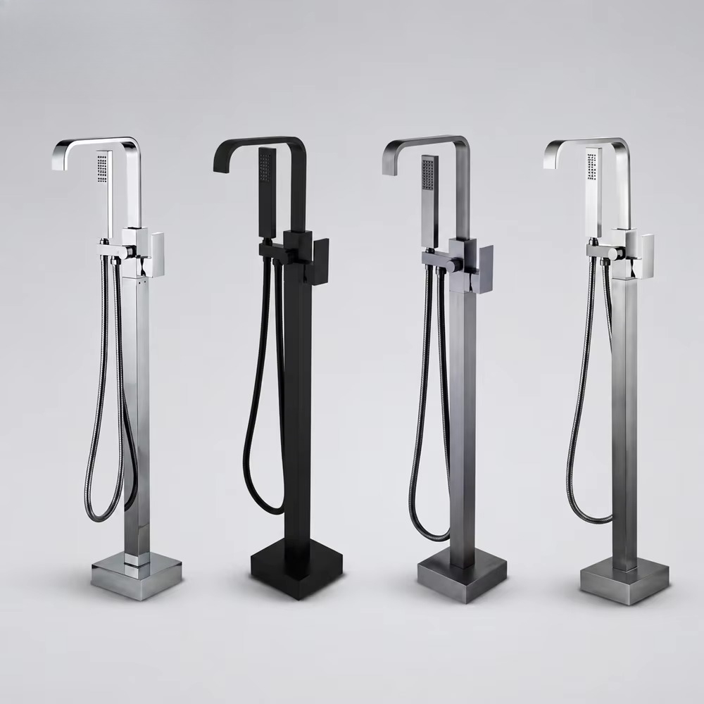 Freestanding Bathtub Filler Faucet Floor - Bodenmontierter Badewannenmischer aus Messing, freistehender Badewannenarmatur