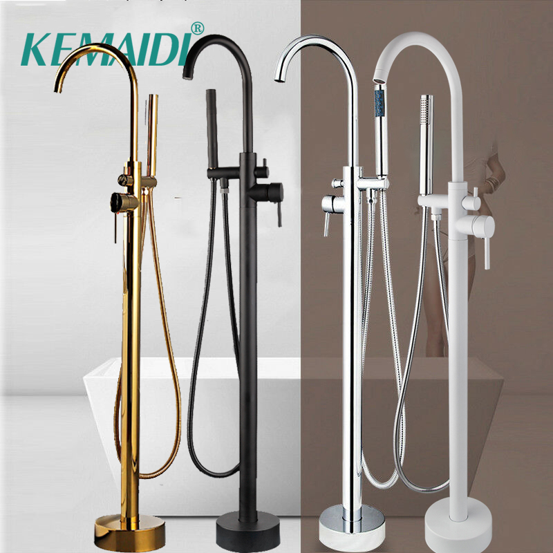 Freestanding Bathtub Filler Faucet Floor - Kemaidi vergoldete Badewanne Füller Dusche römische