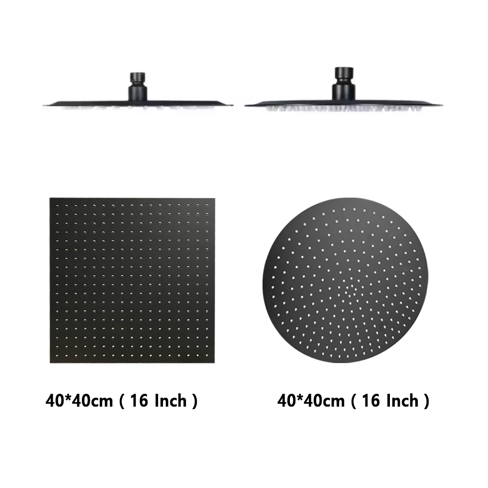 Rainfall Shower Head Ceiling Mount 16 Inch - Quadratischer runder 16/20/24 Zoll Badezimmer-Duschkopf, ultradünner