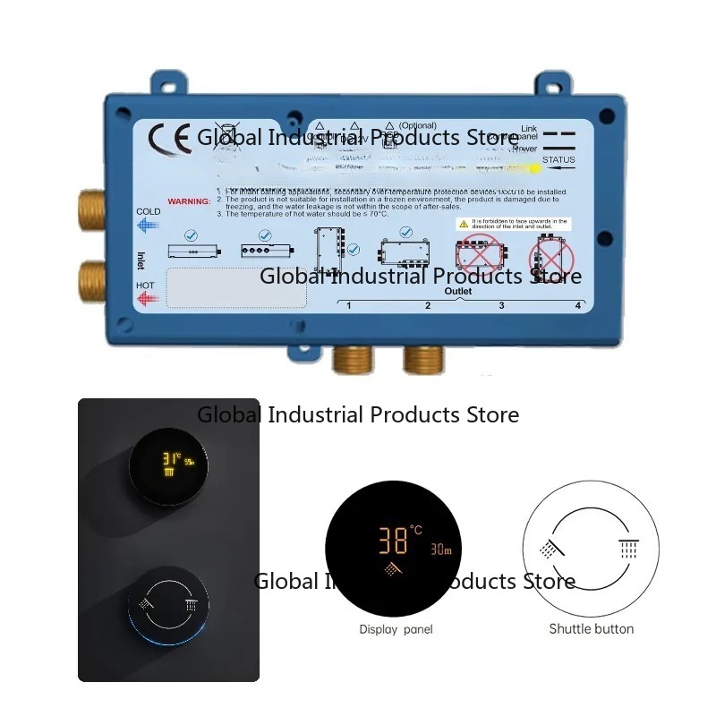 Concealed Thermostatic Shower System Set - WLAN-App Digitales Duschsystem Badezimmer-Duschsystem Thc Verdecktes