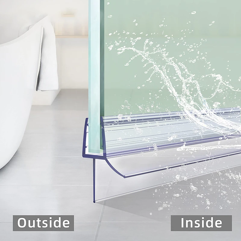 Shower Door Bottom Seal Strip Sweep - 1 Stück 0,5/1/1,5/2 m transparente Dichtungsleiste