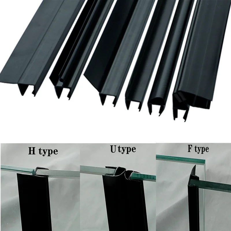 Shower Door Bottom Seal Strip Sweep - Schwarzer Duschwand-Dichtungsstreifen für 6–12 mm Glas-PVC-Badewanne,