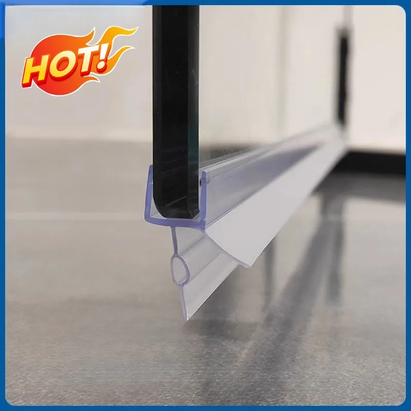 Shower Door Bottom Seal Strip Sweep - 2X50CM PVC Duschwand Dichtungsstreifen 6-12mm Lückenversiegelung