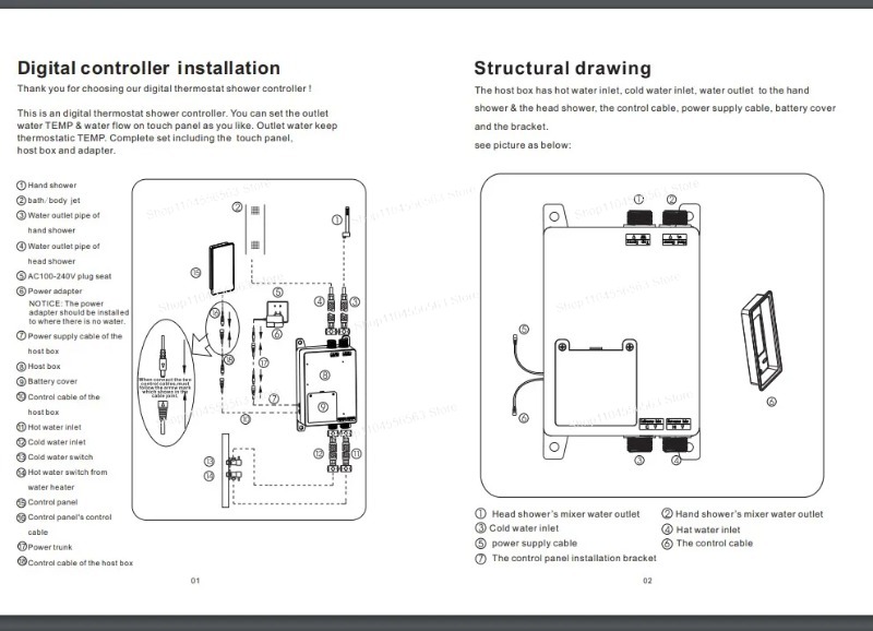 Digitaler schwarzer LED-Duscht – Thermostatic Mixing Valve Digital Display Bewertung und Preis