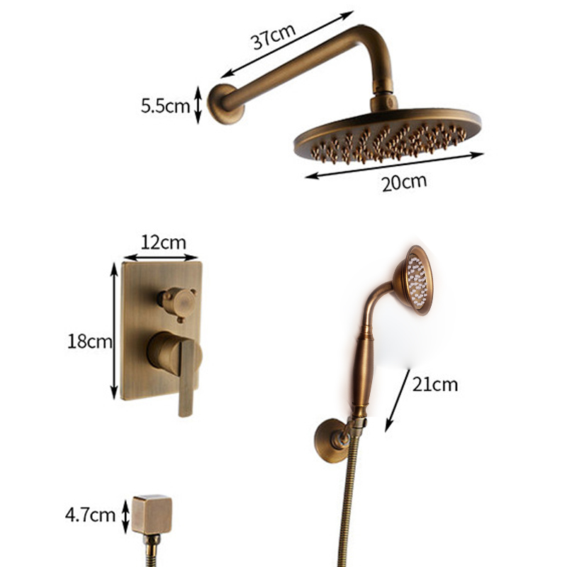 Antikes Messing verdecktes Dus – Concealed Thermostatic Shower System Set Bewertung und Preis