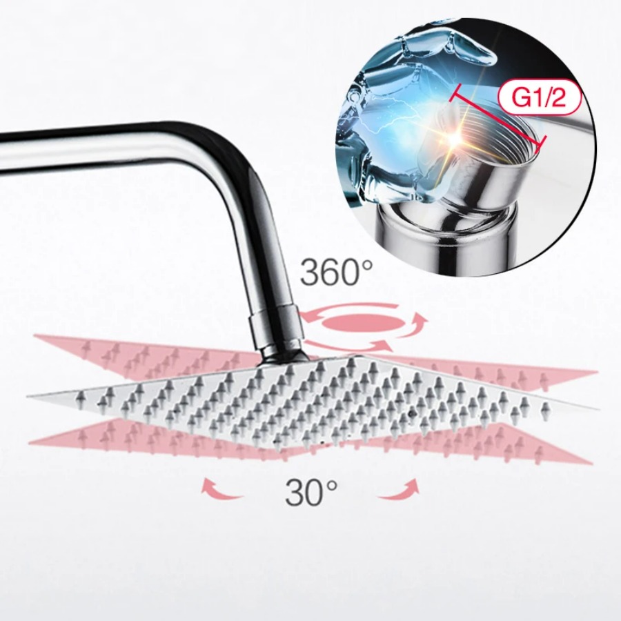 8/10/12/16 Zoll 304 Edelstahl  – Rainfall Shower Head Ceiling Mount 16 Inch Bewertung und Preis