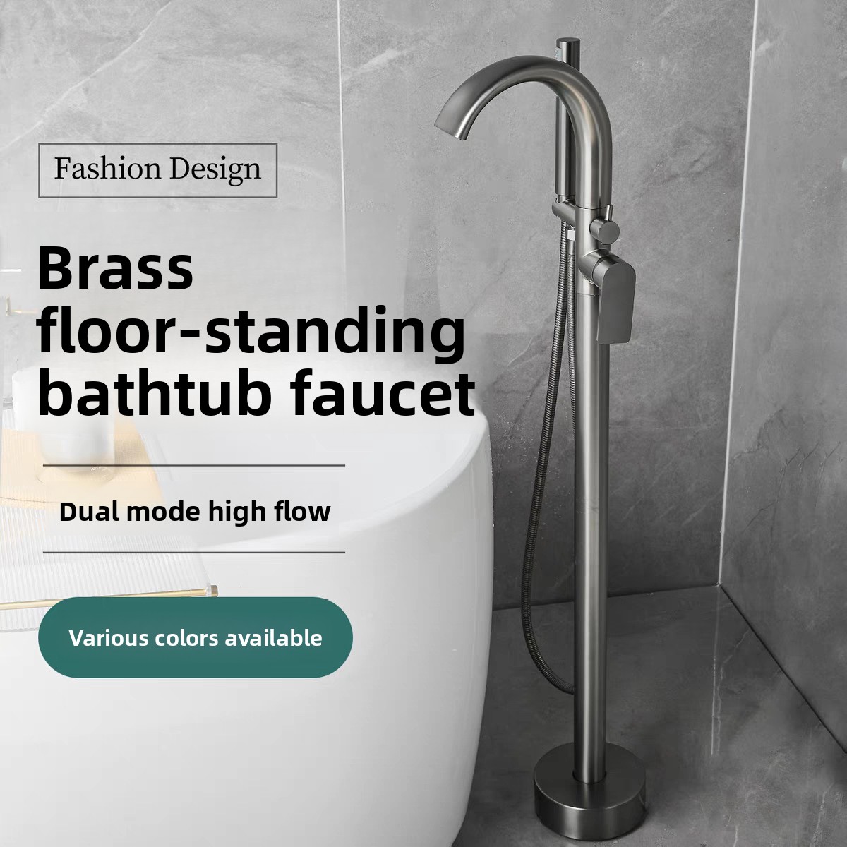 Gun Metal Hot Cold Freistehend – Freestanding Bathtub Filler Faucet Floor Bewertung und Preis