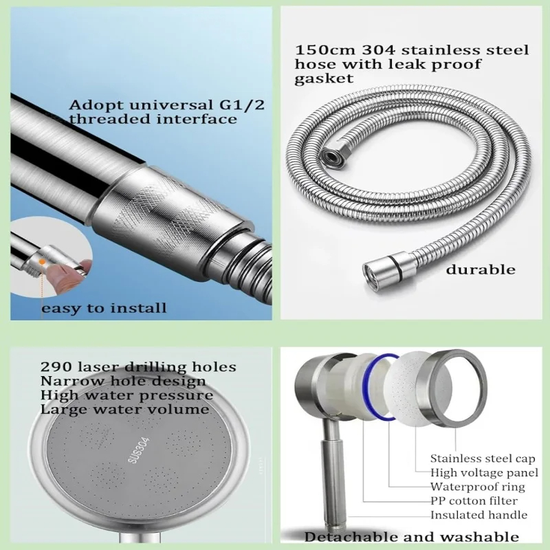 304 Edelstahl Duschkopf mit Fi – Handheld Shower Head High Pressure Filter Bewertung und Preis