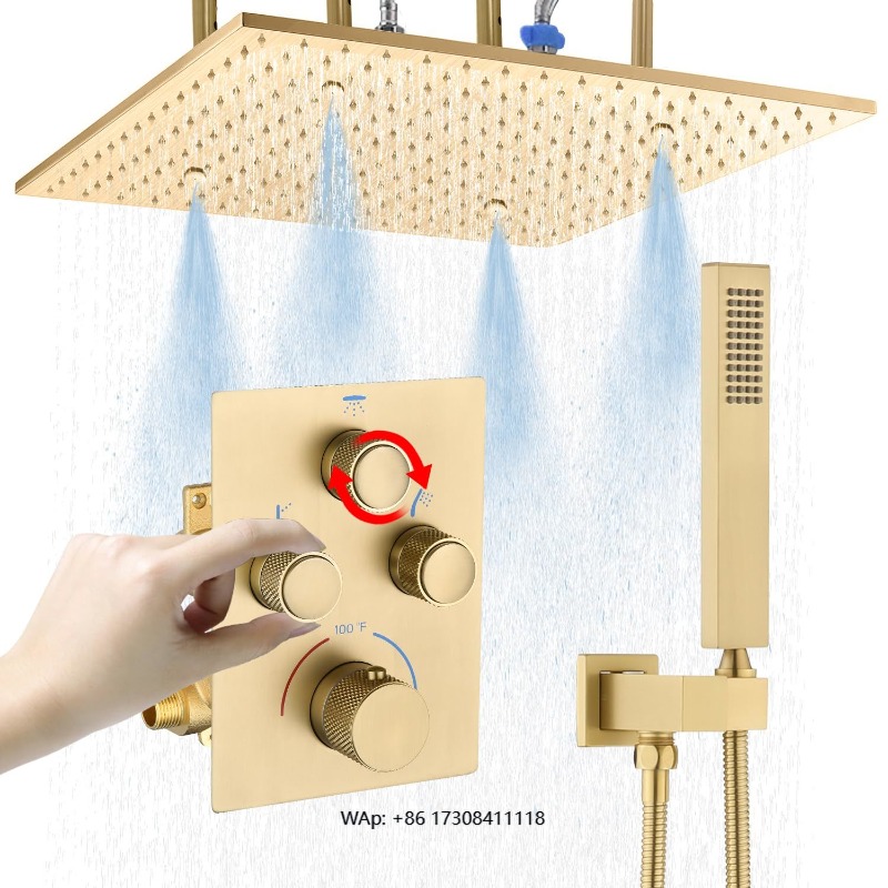 Messing-Duschsystem aus Messin – Rainfall Shower Head Ceiling Mount 16 Inch Bewertung und Preis