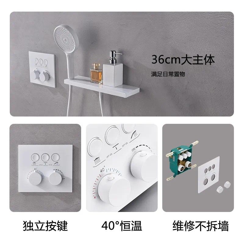 Deutsches Weißes Wandmontierte – Concealed Thermostatic Shower System Set Bewertung und Preis