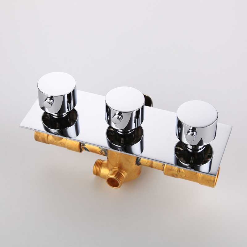 Messing verdeckter 3-Wege-Dusc – Thermostatic Shower Faucet Valve 3 Way Bewertung und Preis
