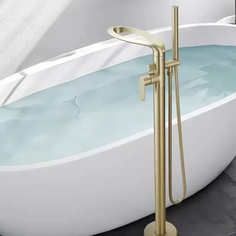 Moderner Freistehender Messing – Freestanding Bathtub Filler Faucet Floor Bewertung und Preis