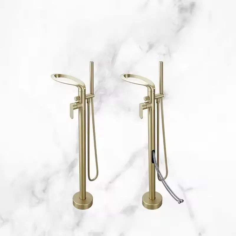 Moderner Freistehender Messing – Freestanding Bathtub Filler Faucet Floor Bewertung und Preis