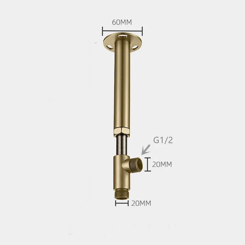 Schwarzer oder gebürsteter Gol – Shower Arm Ceiling Mount Brass Chrome Bewertung und Preis