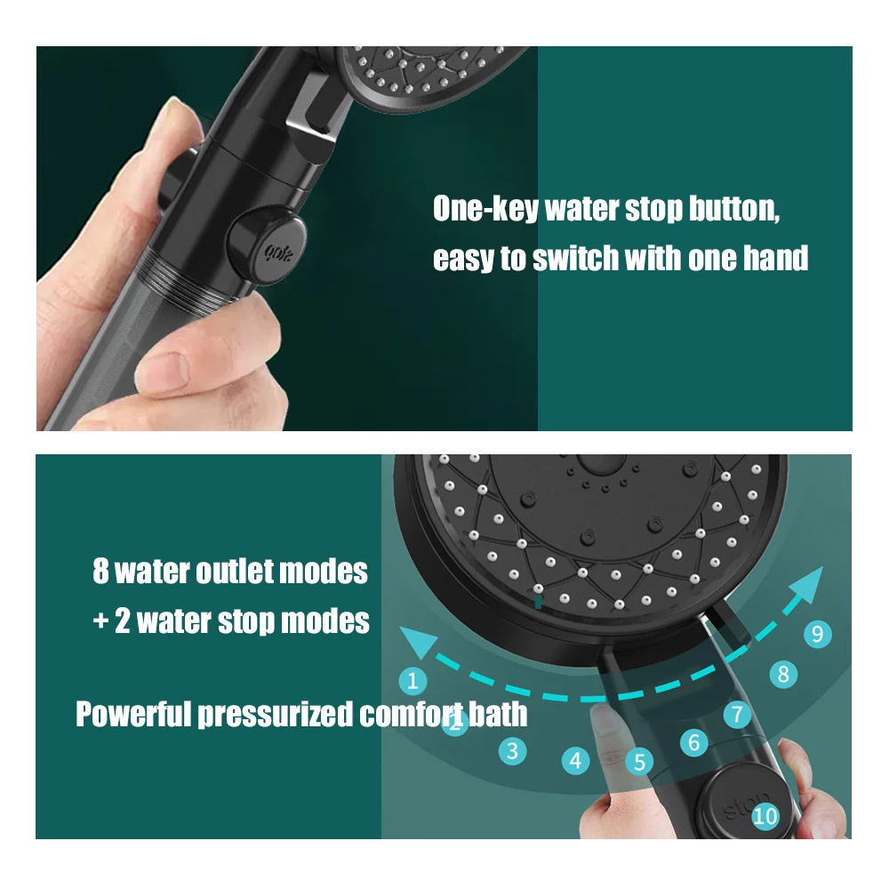 10-Sprüh-Hochdruck-wasserspare – Handheld Shower Head High Pressure Filter Bewertung und Preis