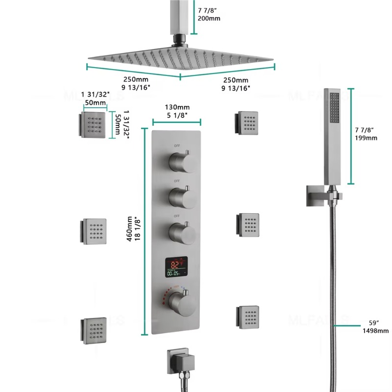 Luxuriöses Badezimmer-Thermost – Concealed Thermostatic Shower System Set Bewertung und Preis
