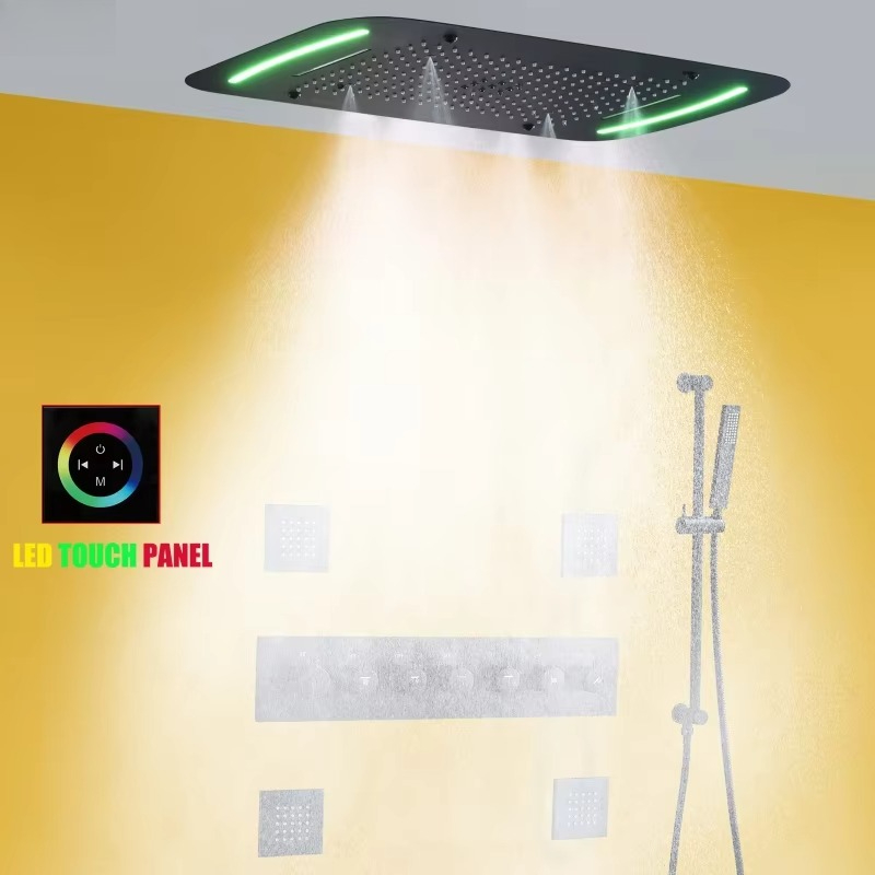 Mattschwarzer 710*430mm LED-Du – Led Rainfall Shower Head Waterfall Bewertung und Preis