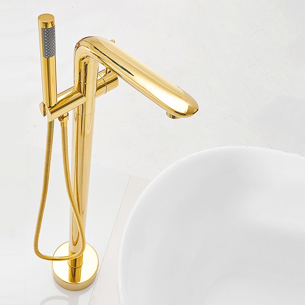 Mode Gold Messing Badezimmer D – Freestanding Bathtub Filler Faucet Floor Bewertung und Preis
