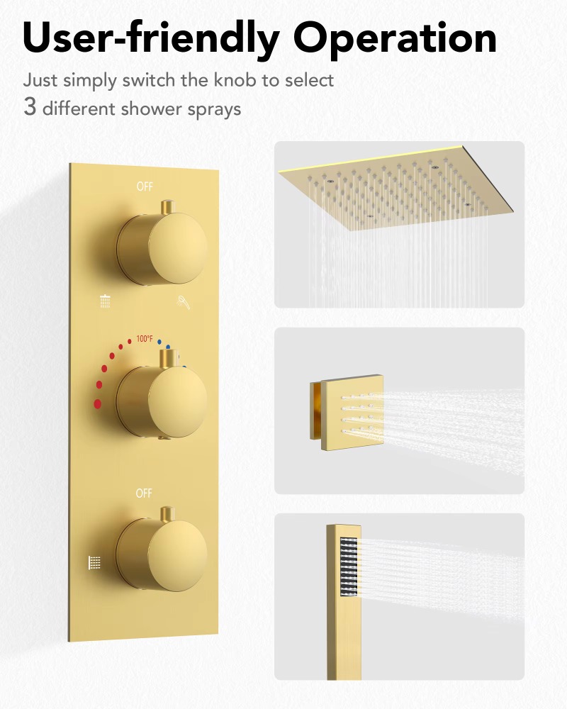Badezimmer Chrom Deckenmontier – Concealed Thermostatic Shower System Set Bewertung und Preis