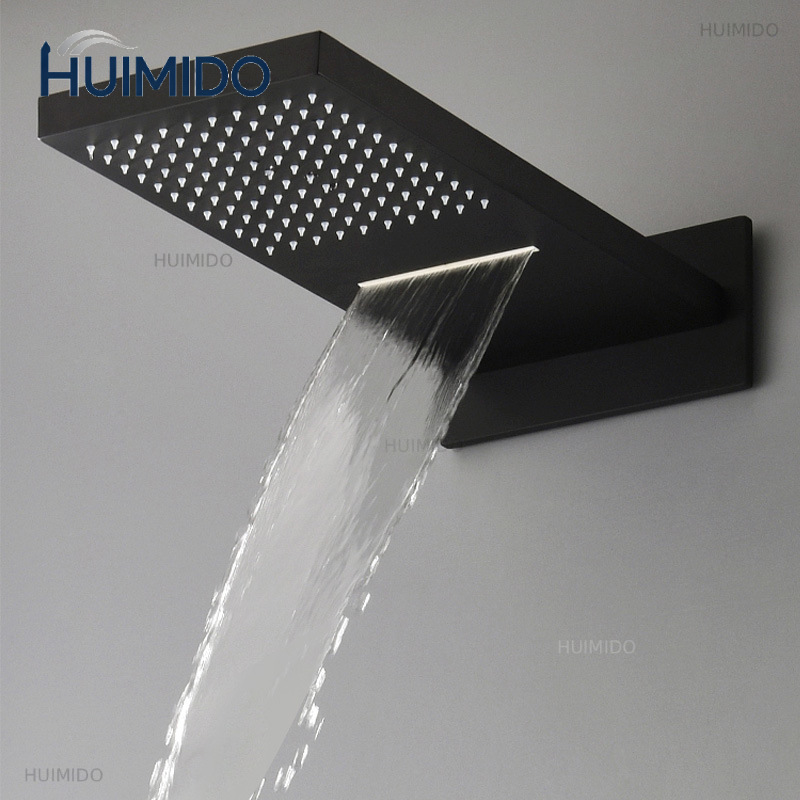 Schwarzer Duschkopf mit Regen- – Led Rainfall Shower Head Waterfall Bewertung und Preis
