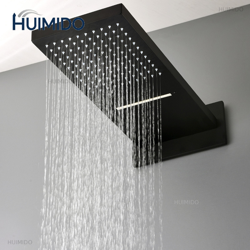 Schwarzer Duschkopf mit Regen- – Led Rainfall Shower Head Waterfall Bewertung und Preis
