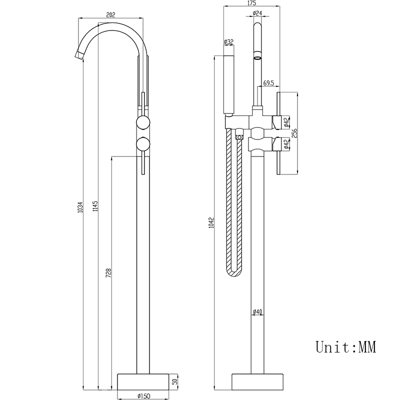 Kemaidi vergoldete Badewanne F – Freestanding Bathtub Filler Faucet Floor Bewertung und Preis