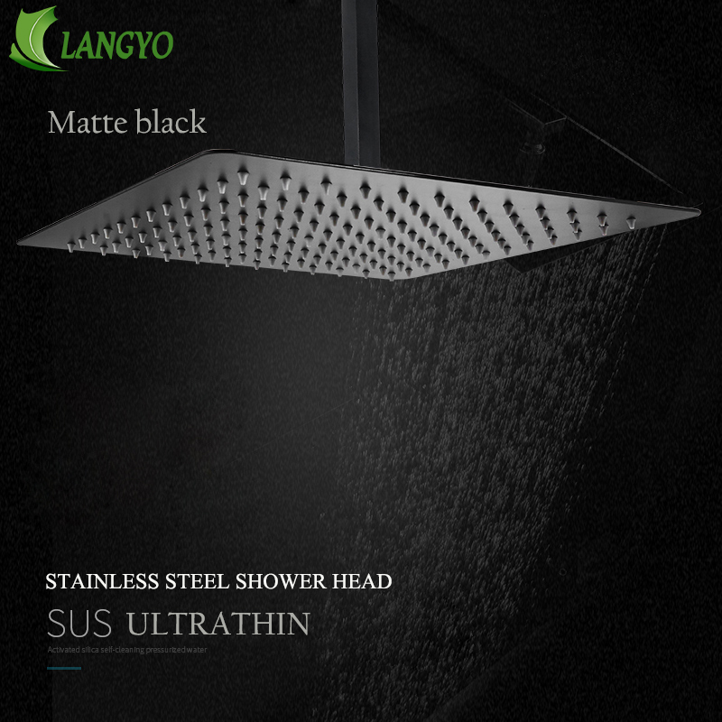 Becola Schwarzer quadratischer – Rainfall Shower Head Ceiling Mount 16 Inch Bewertung und Preis