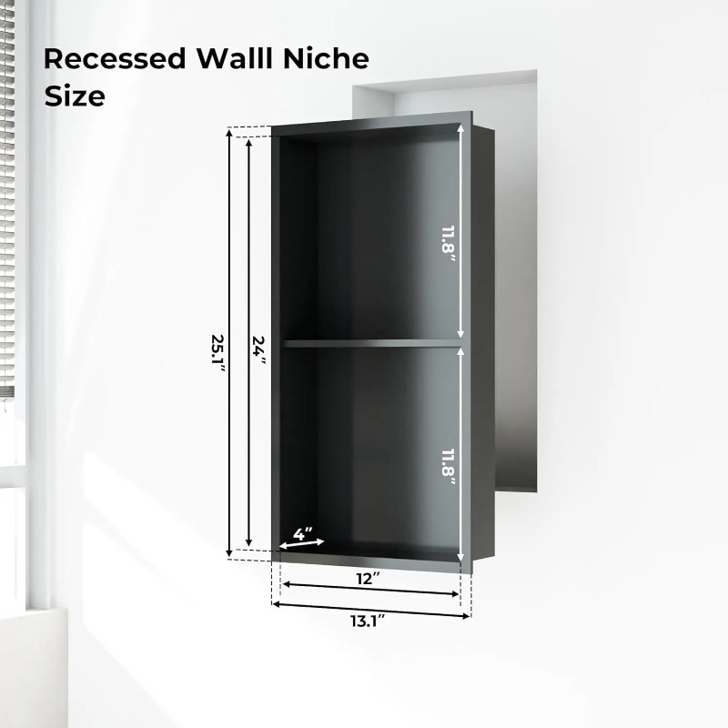 Edelstahl-Duschnische Badezimm – Shower Niche Stainless Steel Recessed Bewertung und Preis