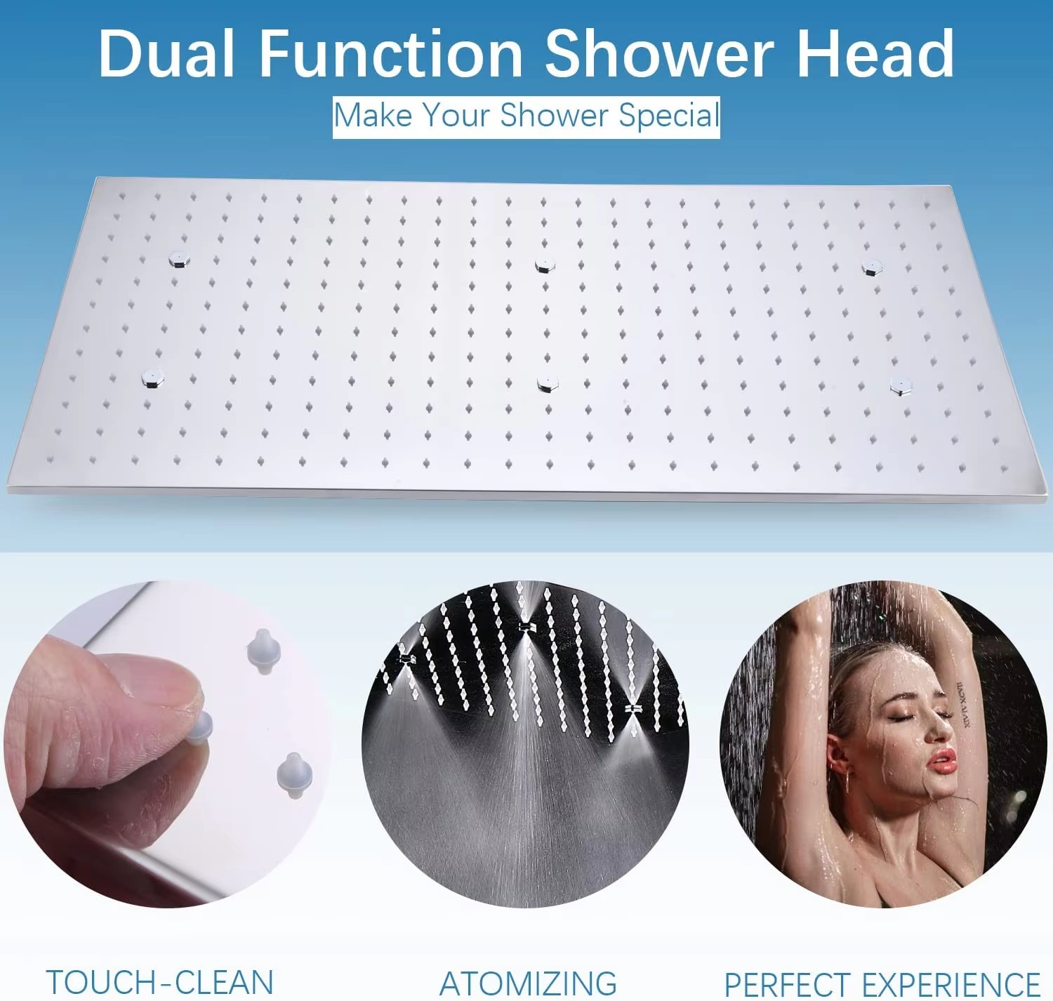 Luxuriöses Badezimmer-Duschsys – Rainfall Shower Head Ceiling Mount 16 Inch Bewertung und Preis