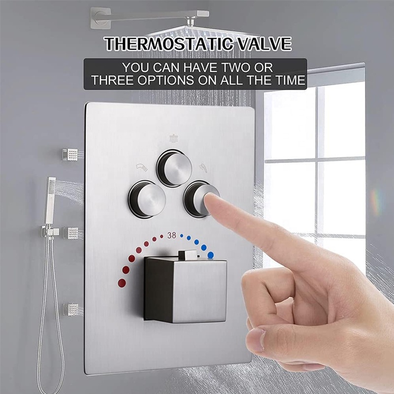 Badezimmer Wandmontage Druckkn – Thermostatic Shower Faucet Valve 3 Way Bewertung und Preis