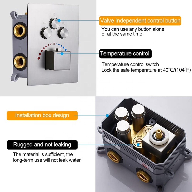 Badezimmer Wandmontage Druckkn – Thermostatic Shower Faucet Valve 3 Way Bewertung und Preis