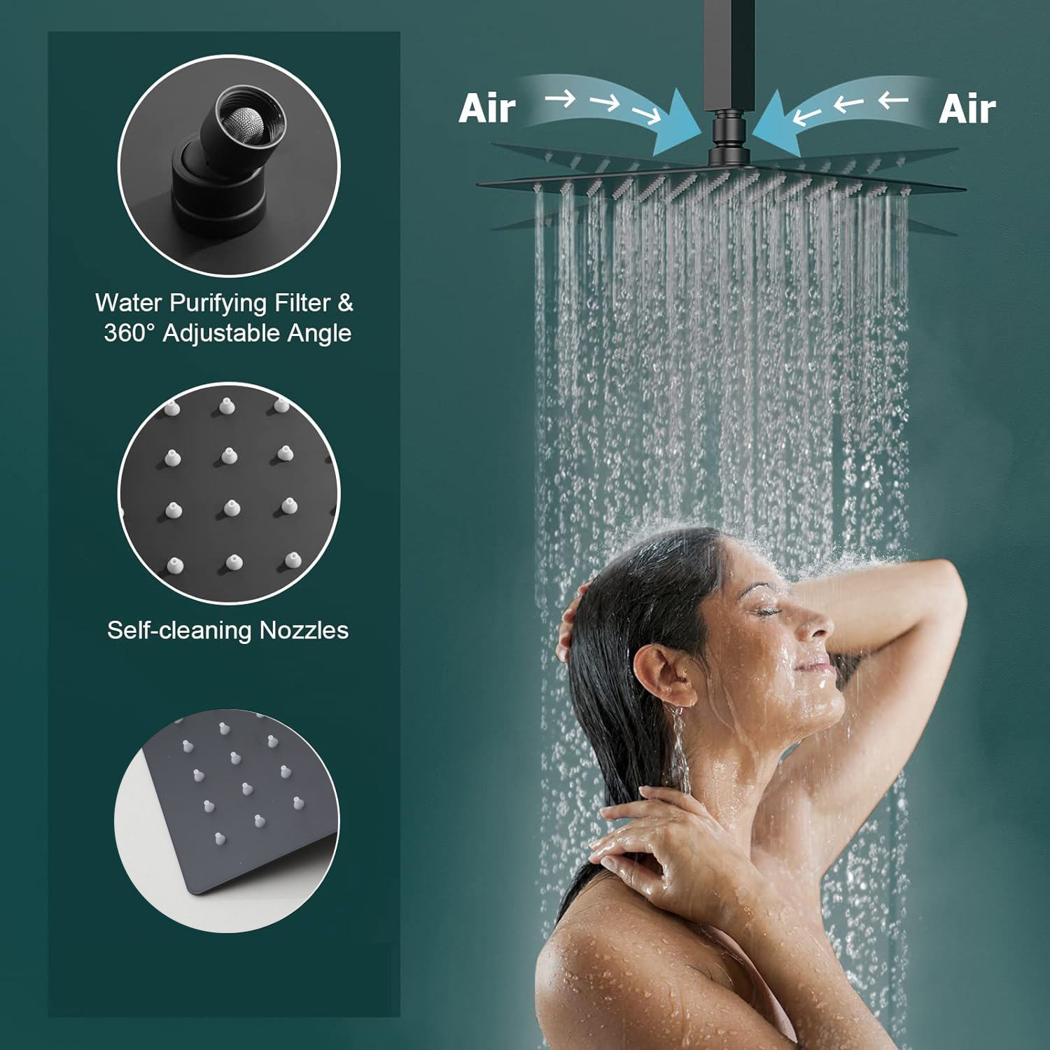 Zappo mattschwarz verdeckte Du – Concealed Thermostatic Shower System Set Bewertung und Preis