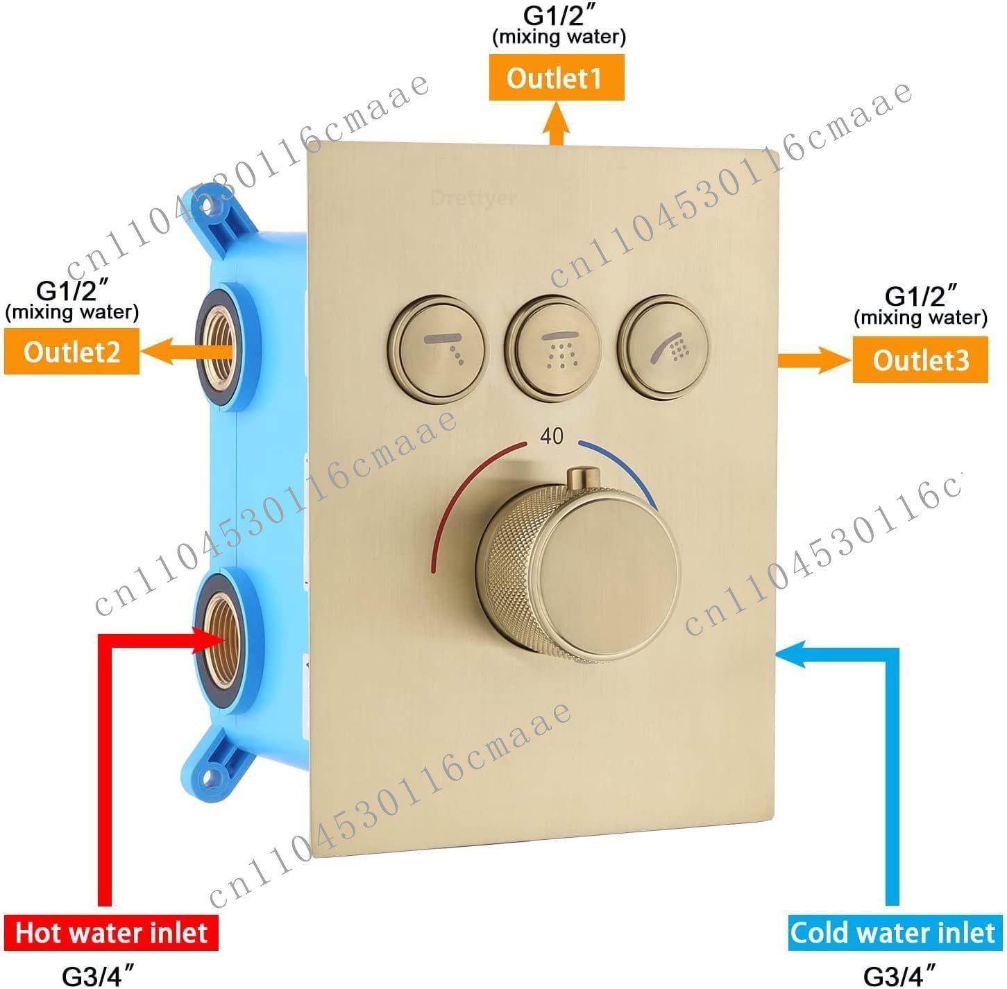 3-Wege-Duschumstellventil mit  – Thermostatic Shower Faucet Valve 3 Way Bewertung und Preis
