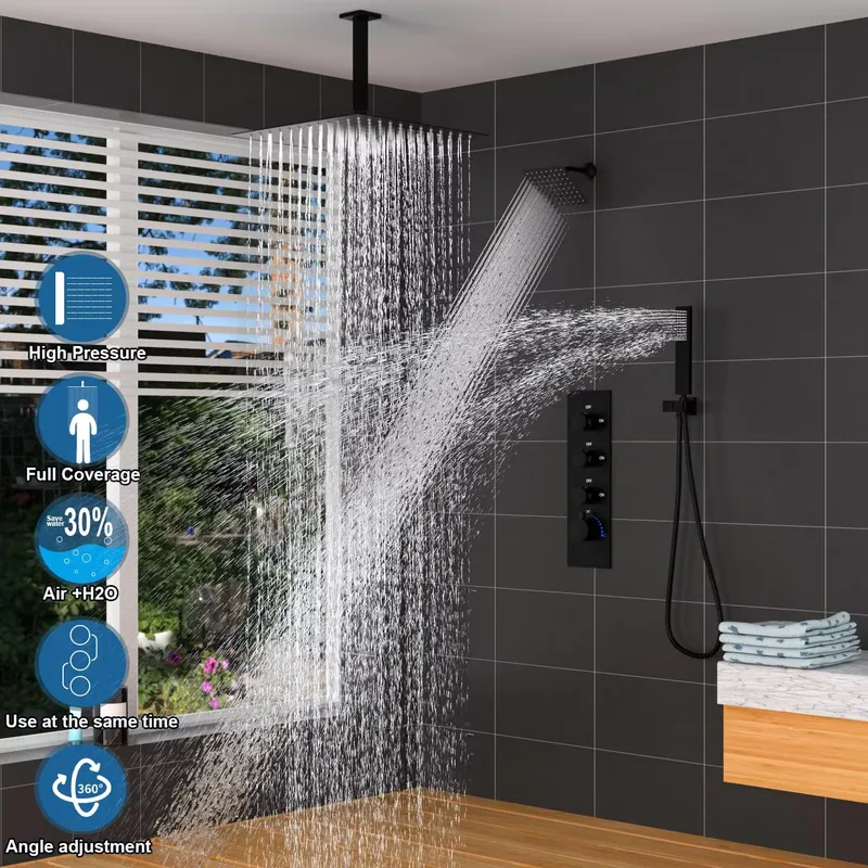 Verdecktes Badezimmer-Duschsys – Rainfall Shower Head Ceiling Mount 16 Inch Bewertung und Preis
