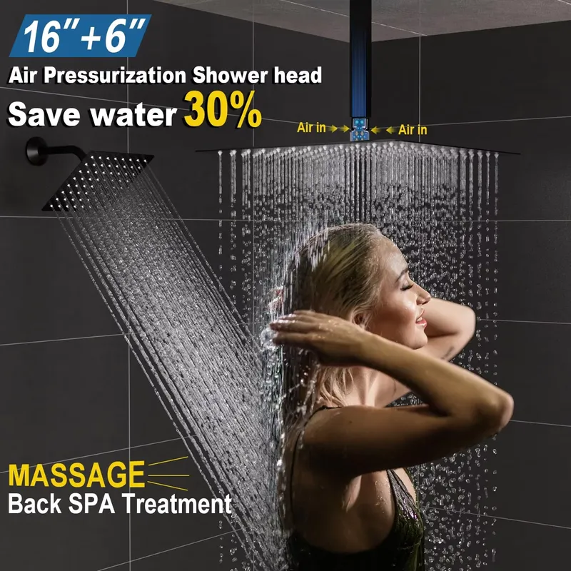 Verdecktes Badezimmer-Duschsys – Rainfall Shower Head Ceiling Mount 16 Inch Bewertung und Preis