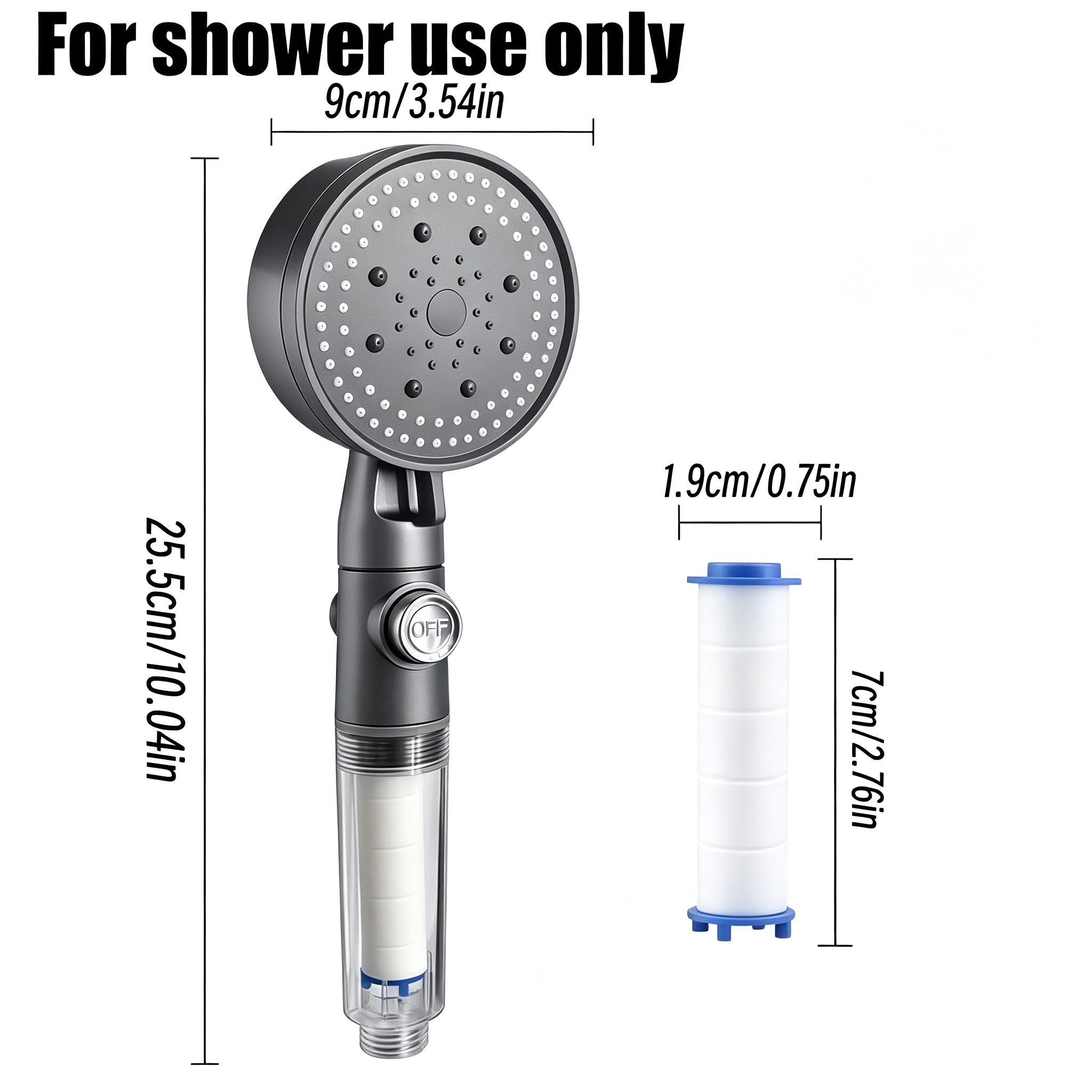 Grauer Filter-Handbrausekopf m – Handheld Shower Head High Pressure Filter Bewertung und Preis