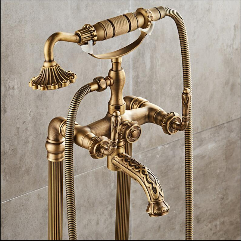 Tuqiu bodenstehender, geschnit – Freestanding Bathtub Filler Faucet Floor Bewertung und Preis