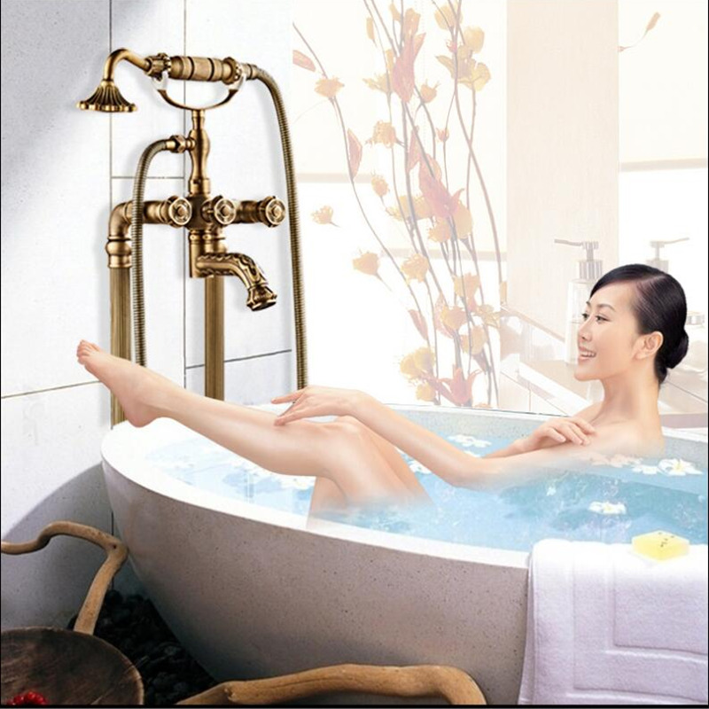 Tuqiu bodenstehender, geschnit – Freestanding Bathtub Filler Faucet Floor Bewertung und Preis
