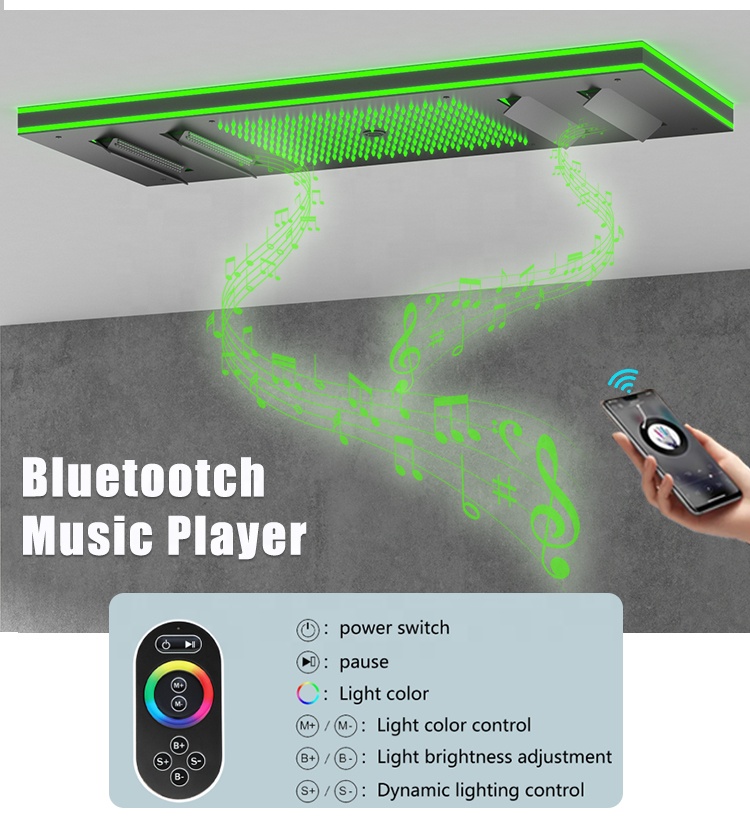 Neues Design Gebürsteter Gold- – Led Rainfall Shower Head Waterfall Bewertung und Preis