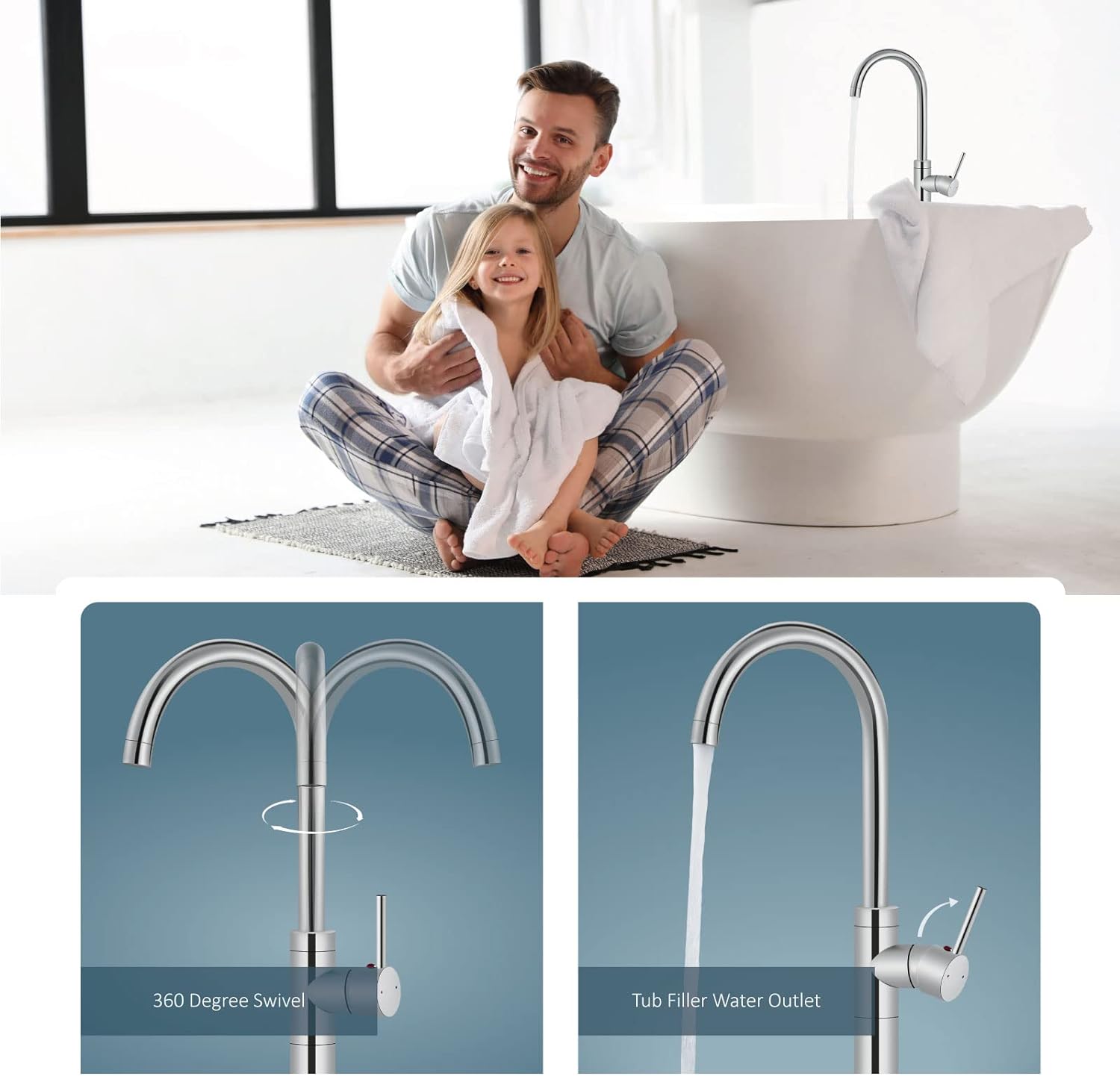 ZAPPO Freistehender Badewannen – Freestanding Bathtub Filler Faucet Floor Bewertung und Preis